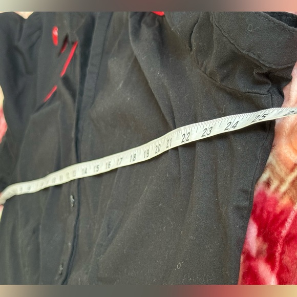 Torrid Black Button Down Shirt with Red Cherry Accents - Picture 9 of 11